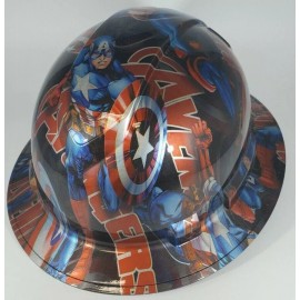 Pyramex New Full Brim Hard Hat Custom Hydro Dipped AVENGERS. Free Shipping