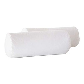 Plankroad Home DÃ©cor 9Dx22 Hypoallergenic Fluffy Faux Down Poly Round Bolster Pillow Insert, 100% Cambric Cotton Shell, Never Vacuum-Packed, Made in USA, Set of 2