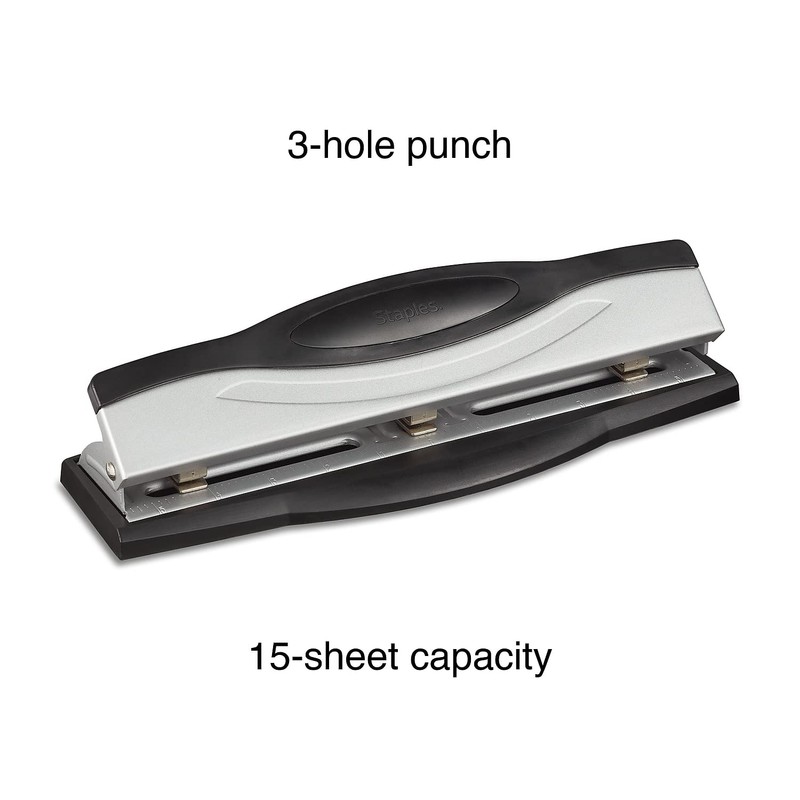 Staples Brand High End 3 Hole Adjustable Punch