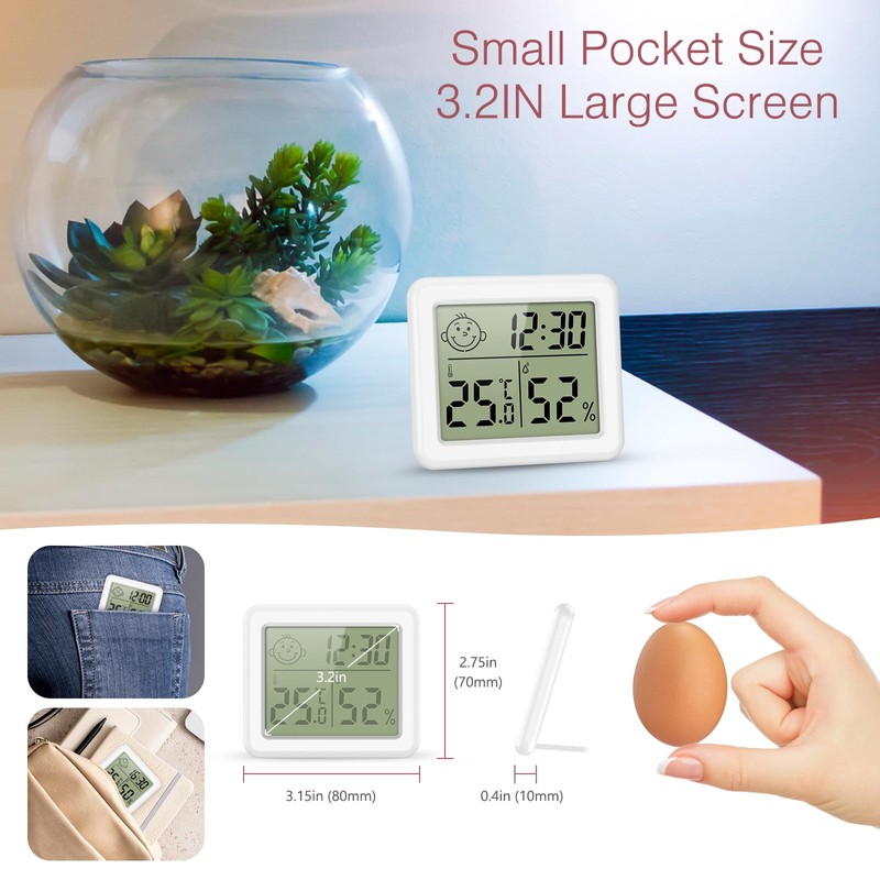 LOFICOPER Digital Thermometer Hygrometer, Mini Temperature and Humidity Meter with