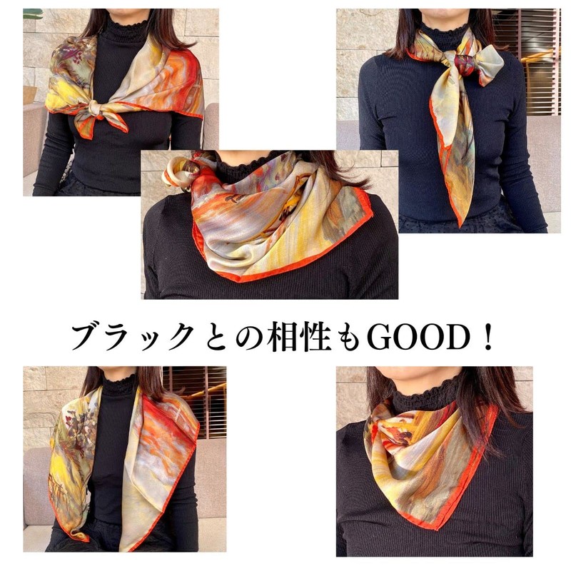 G.Barsanti & Figli Silk Scarf, Large, Women's, Square, 90% Silk,