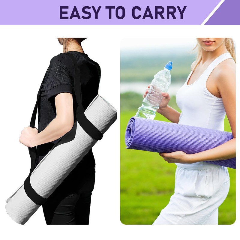 Adjustable Cotton Yoga Mat Carry Strap, Suitable for All Mat