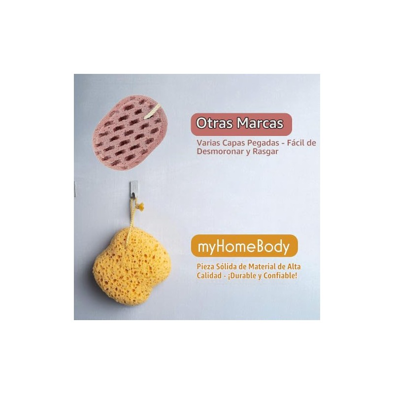 myHomeBody Esponja de baño de alta calidad, esponja de lufa