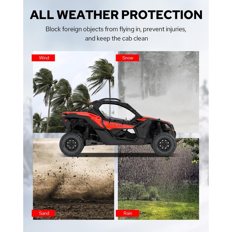 Benlari X3 Soft Upper Door Set Kit, UTV Soft Upper