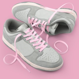 Miscly Flat Shoelaces - Waxed Tear-Resistant for Stiffles and Leather Shoes - 100% Cotton - Diameter 6 mm, pink