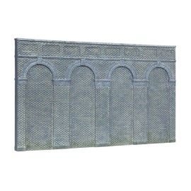 Hornby R7373 OO Gauge High Level Arched Retaining Blue Brick Walls x 2 - Model Railway Accessories, Miniature Diorama Scenery for Hornby Train Sets - Lifelike Building Models - Scale 1:76