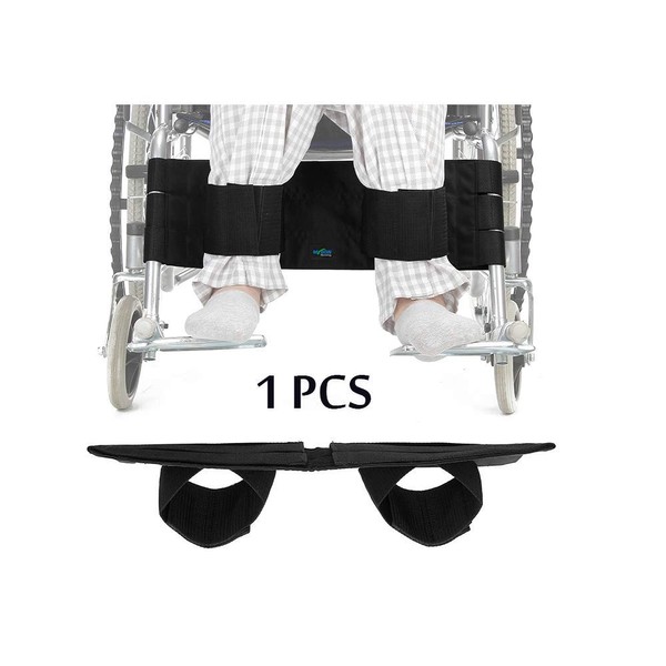 Wheelchair Foot Rest Straps Medical Safety Seat Belt Wheelchair Leg Support Restraints Harness for Elderly Dementia Patient Restraint Velcro Strap Prevent Sliding Leg Separator Wheelchair Accessories