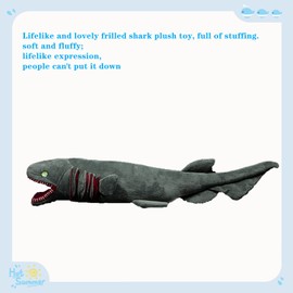 Tiny Heart Simulation Frilled Shark Plush Toys, Frilled Shark Stuffed Animals Cute and Soft Realistic Ocean Animal Plush Kids Birthday Gift Family Decorations