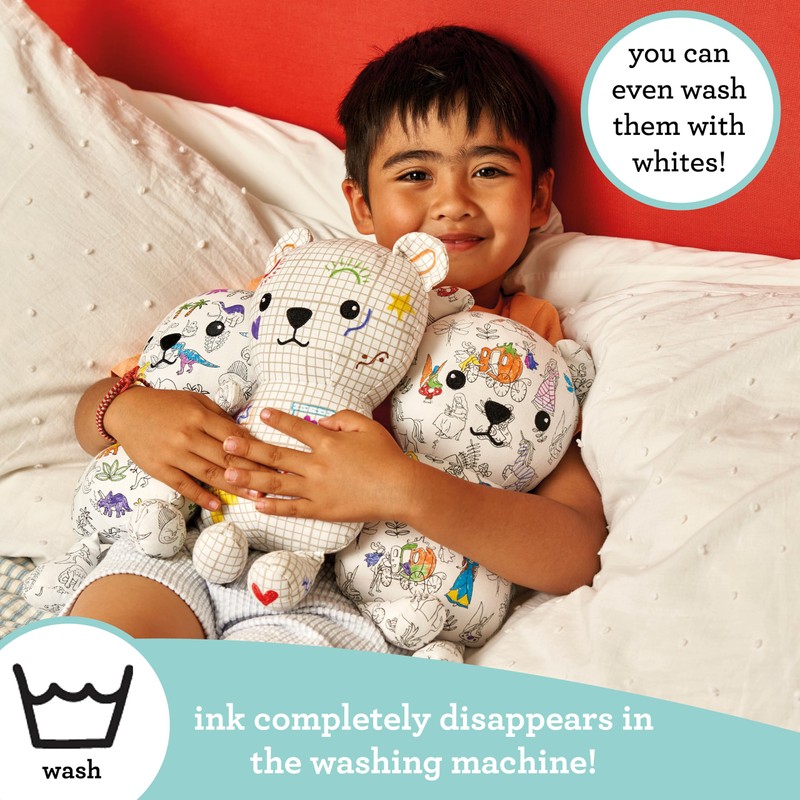eatsleepdoodle Colour In Fairytale Bear Colouring Plush w/ 10pk Washable