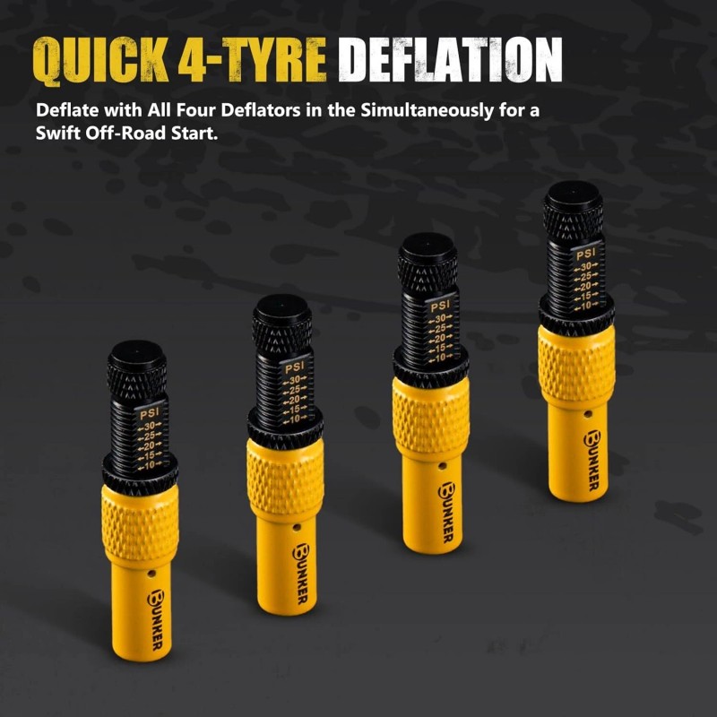 Unbranded BUNKER INDUST Adjustable Auto-Stop Tire Deflator Valve Kit (10-30