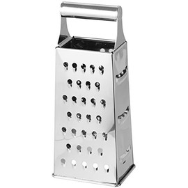 Fackelmann Vierkantreibe, Gemüsereibe mit 4 verschiedenen Reibeflächen, Gurkenhobel aus Edelstahl (Farbe: Silber), Menge: 1 Stück