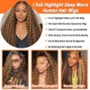 CHEETAHBEAUTY #4/27 Ombre Highlight Deep Wave 13X6 HD Transparent Lace