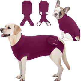 IDOMIK Dog Recovery Suit for Female Spay - Adjustable Anti-Licking Dog Post Surgery Onesie, Male Female Dogs Neuter Spay Suits, Soft Abdominal Wound Bandage & E-Collar Cone Alternative