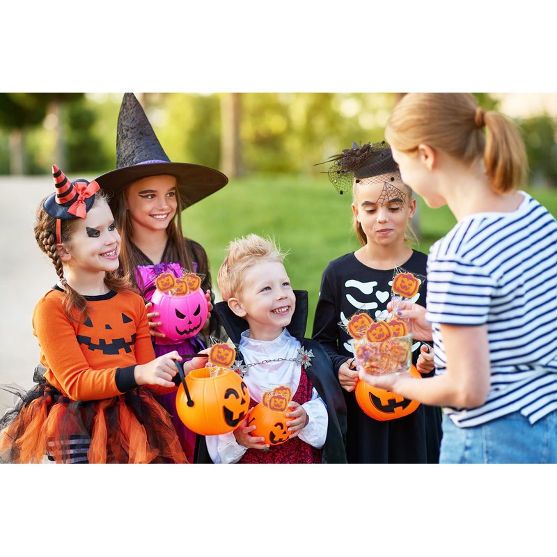 Fruidles Orange Pumpkin Tattoo Lollipop Suckers Candy, Great for Goody