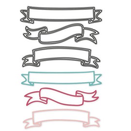 3 Pcs Banners Tag Label Ribbon Metal Die Cuts, Lace Bow Tag Lable Cutting Dies, DIY Scrapbooking Artist Metal Cutting Dies Stencils DIY Album Decorative Embossing Paper Dies Card Making
