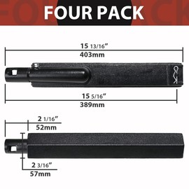 4Pcs 15 13/16 inch Cast Iron Grill Pipe Burners Cast Metal Tube Kit Gas Grill Replacement Parts for Jennair 720-0061, 720-0062, 720-0063, Nexgrill 720-0141, 720-0671, Charbroil Gas Grill Models
