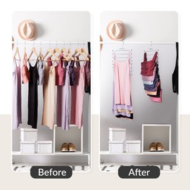 ZEDODIER 2 Pack Tank Top Hanger Space Saving, Bra Hangers for Closet Organizer, Hanging Bra Organizer Tank Tops Holder with 16 Hooks, Metal Closet Organizers and Storage Small Space Solutions, Silver