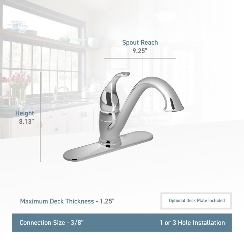 Moen 7825SRS Camerist One-Handle Low Arc Kitchen Faucet, Spot Resist