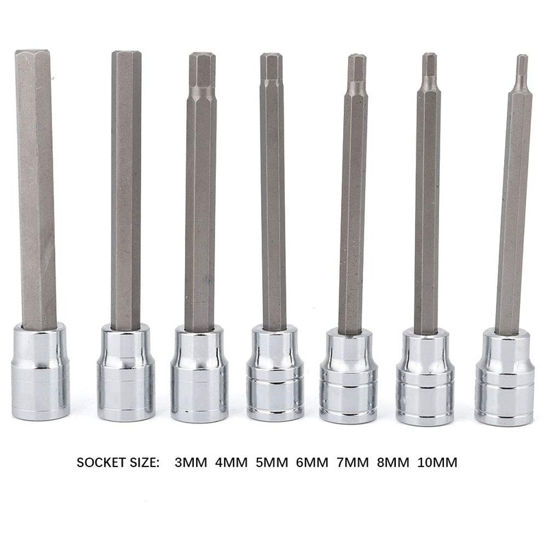 Hex Bit Socket Set, 7Pcs Extra Long Hex Socket Set