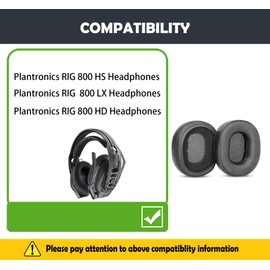 HTINDUSTRY Premium Replacement Ear Pads Cushion Compatible with Rig 800 HS/LX/HD Gaming Headphones EarPads with Softer Protein Leather/Memory Foam