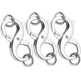 Dailyacc S925 Double Opening Lobster Clasp Sterling Silver and Gold Necklace Bracelet Extender Clasps and Closures for DIY Jewelry
