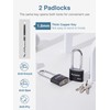 Puroma 2 Pack Keyed Padlock with 3 Keys, 2.5 Inch