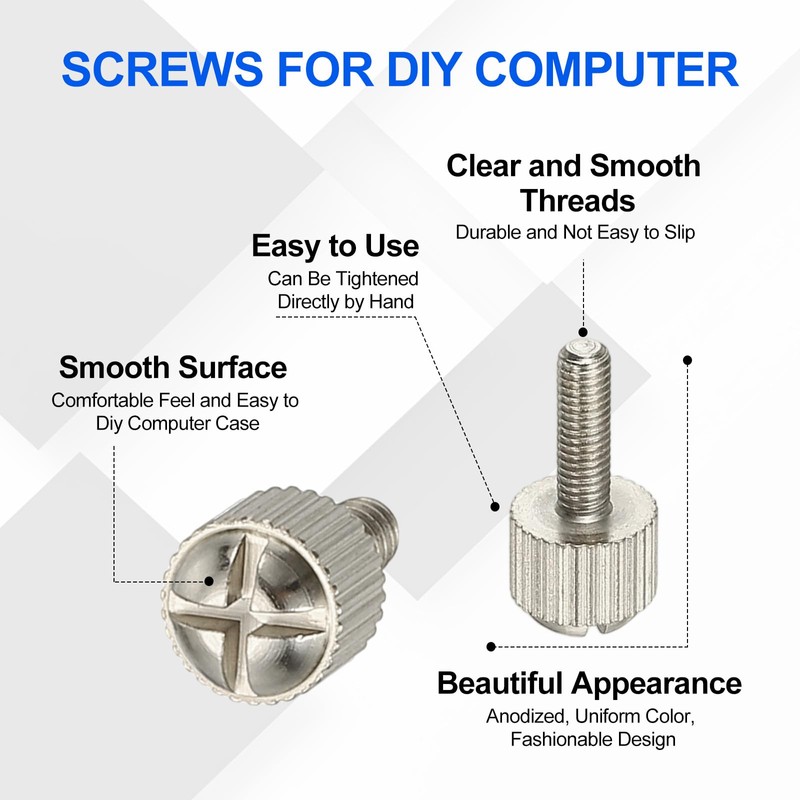 sourcing map 10 Pcs Computer Case Thumb Screws, M3x10 Thread