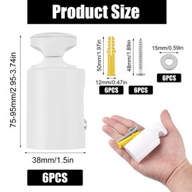 Pack of 6 Radiator Holder, Bathroom Radiator Holder, Radiator Mounting Bracket, Holder for Bathroom Radiators, Radiator Bathroom Holder, for Straight and Curved Bathroom Radiators (White)