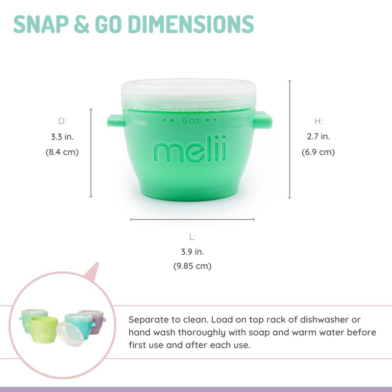 melii Snap & Go Baby Food Storage Containers with lids,