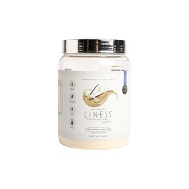 LINESS Proteína de Suero de Leche WPI 90% | 25g Proteína por Porción | Sin Azúcar, Sin Lactosa, Sin Gluten y Sin GMO | Con Probióticos y Enzimas Digestivas | Sabor Vainilla | 15 Porciones | 450g