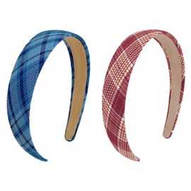 Pack of 2 Checked Headbands, Simple Headbands, Retro Headbands, Hair Accessories, Non-Slip Headbands, Women's Hair Accessories