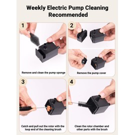 Kastty Ultra Quite Cat Water Fountain Pump, USB 5V 1A Pet Water Fountain Pump for 3.5L Cat Water Fountain Pump Replacement, Dog Water Dispenser Pump with LED Light (Black)