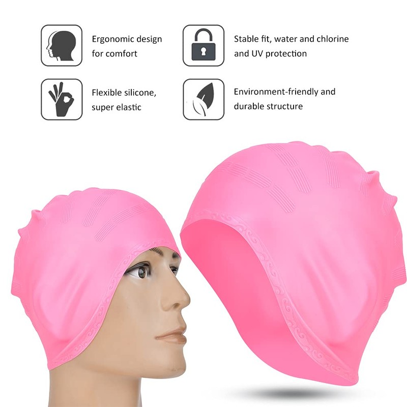 Swim Cap, Comfortable Fit to Protect Your Ears, Shedding Prevention,