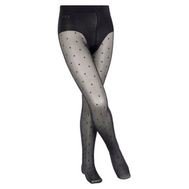 FALKE Unisex Kids Romantic Dot K Ti Sheer Patterned 1 Pair Tights, Black 3009, 5.5-8