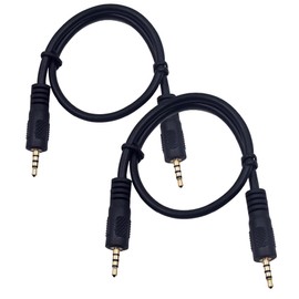 Kework 12 inch 2.5mm TRRS Audio Cable, 2.5mm Male Jack to 2.5mm Male Jack AUX Audio Cable, Gold Plated Pure Copper, 2 Pack