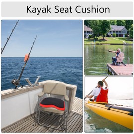 Ejoyous Seat Cushion Pad, Comfortable Thicken Kayak Canoe Sit Cushion Fishing Boat Seat Cushion Pad Fishing Accessory for Kayak Boat Camping, 30CM/11.8IN (Black)