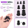 Swpeet 250Pcs 7 Sizes Black M3 M4 M5 M6 M8