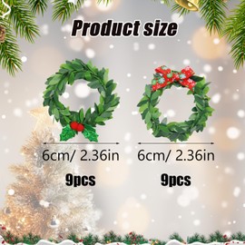 Pack of 18 Napkin Rings Christmas 5 cm Fabric Napkins Christmas Red Berries Bow Tie for Christmas Thanksgiving New Year Wedding Valentine's Day Table Ring Napkin