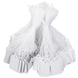 Generies 500 Pcs Price Tags Craft Tags Plain String Hang Tags White Solid Labels DIY Wedding Bartie Decorative Clothing Price Tags Message Tags Gift Labels