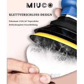 TWSTYFAL Sandpaper 125 mm Velcro 40 Grit 8 Hole Sanding Discs 125 mm Round Velcro for Random Orbital Sanders (Pack of 80)