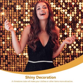 2Pcs Rhinestones Tube Rope Trim Chain, 1M Rhinestones Decoration for Clothes Shoes Hats, Sewing Beaded Trim for Jewelry Making, Rhinestones Tooth Gem Kit Pearls for Crafts,Hair Rope, Silver