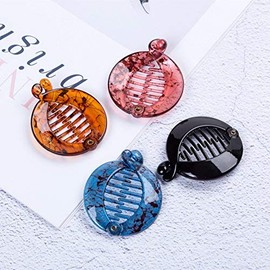Prettyou Prettyou 2.5 Inches Effortless Beauty Assorted Side Combs Ponytail Hair Clip Comb Pin Round Banana Clips, Pack of 4 (Coloful)