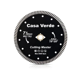 Casaverde 7" Diamond Turbo Blade Granite Blade Dry Cutting for Granite Quartz Quartzite