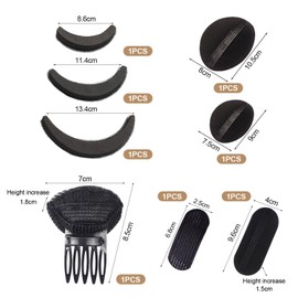 10 Pieces Of Black Fluffy Hair Pads, Fluffy Hair Props, Women'S Diy Fluffy Hair, Heightening Hair Fluffy Pads, Hair Accessories