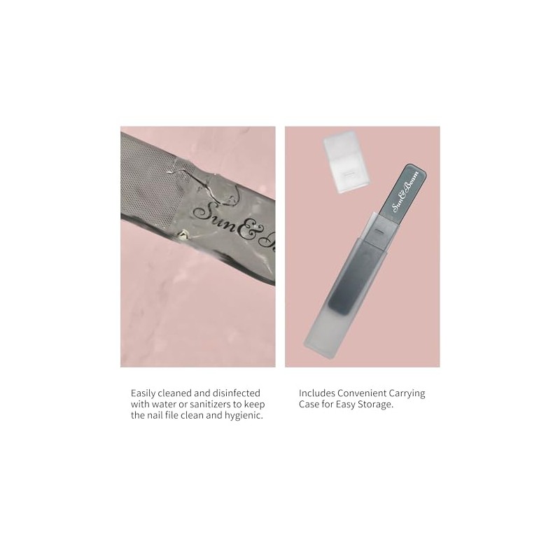 Sun&Beam Nails Glass Nail File Nano Nail Buffers Crystal Shine