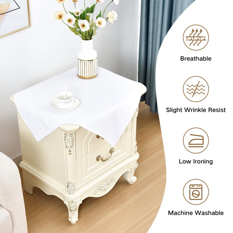 Nacuci Small Square Tablecloth 24x24 Inch Washable Polyester Side Table