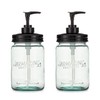 Jarmazing Products Vintage Blue Glass Mason Jar with Plastic Soap