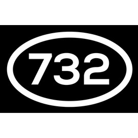 DHDM 732 Area Code Sticker New Jersey Toms River Brick Carteret City Pride Love | 5-Inches by 3-Inches | Premium Quality White Vinyl | ND648