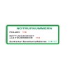 Emergency Call Number Sticker for Germany Emergency Call Number Sticker