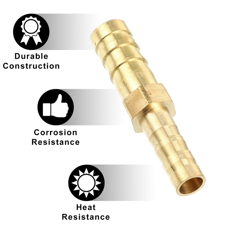 X AUTOHAUX 4Pcs 8mm - 6mm Straight Shaped Barb Brass